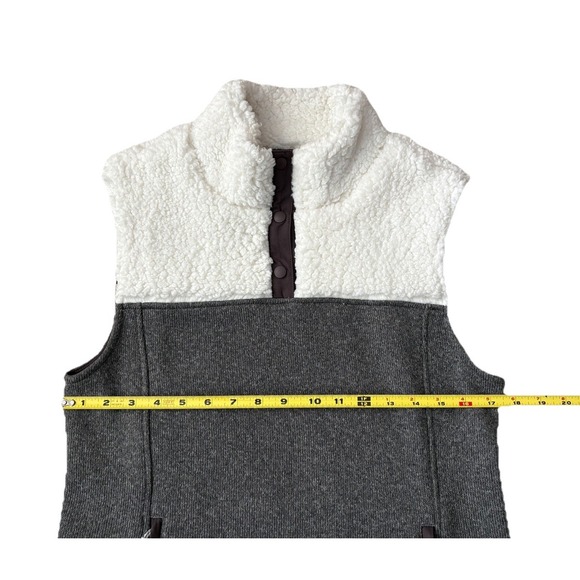 NEW Title Nine Callitrix Fleece Vest Sweater Dress Grey Ivory Sherpa M (8-10) - Picture 11 of 15